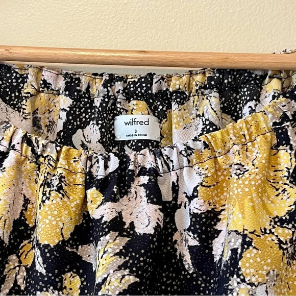 Wilfred| Aritzia| ‘Morel’ Off Shoulder Long Sleeve Top Black Yellow White Sz S - Picture 4 of 6
